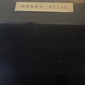 PERRY ELLIS NWOT VALET TRAY BLACK FAUX LEATHER TWO COMPARTMENT